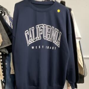 California West Coast Graphic Pullover Sweatshirt Long Sleeve Navy Blue Size M